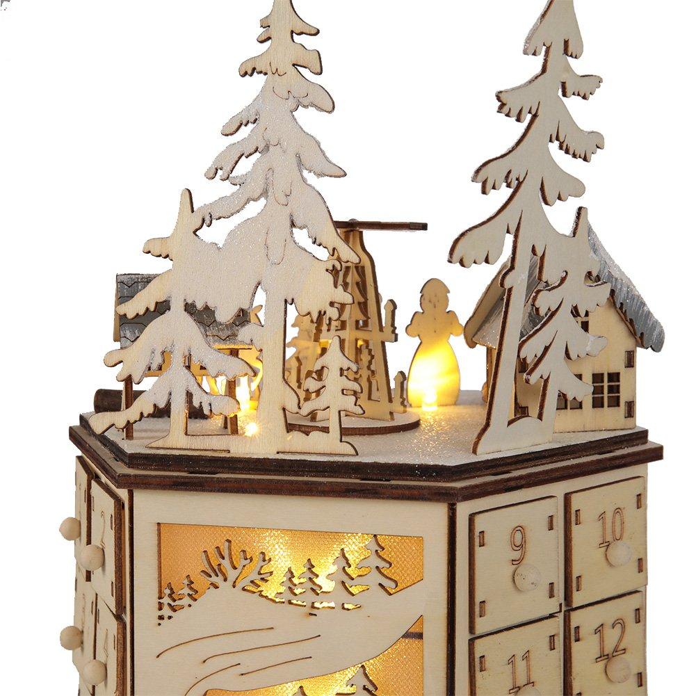 Beige - LIFE IDEAS - LED Musical Advent Calendar - 8