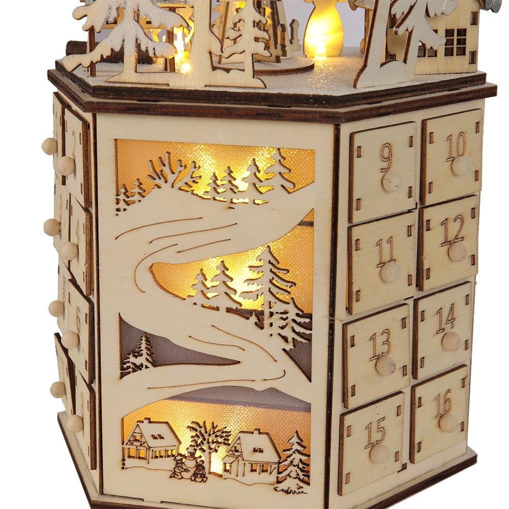 Beige - LIFE IDEAS - LED Musical Advent Calendar - 9