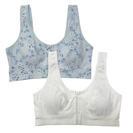 Be You 2 Pack Floral Zip Cotton Bra