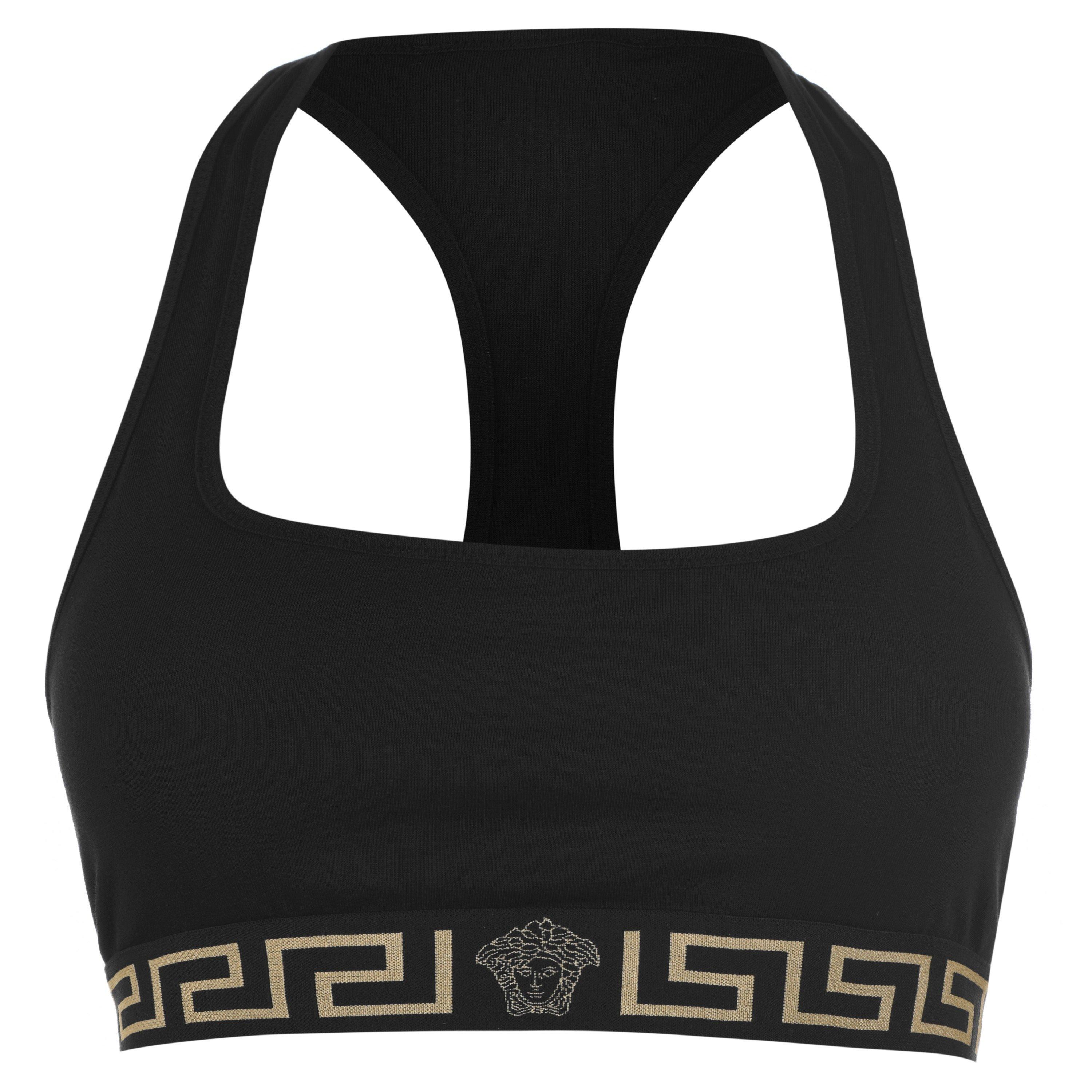 Black A1008 - Versace Icon - Greca Border Sports Bra - 4