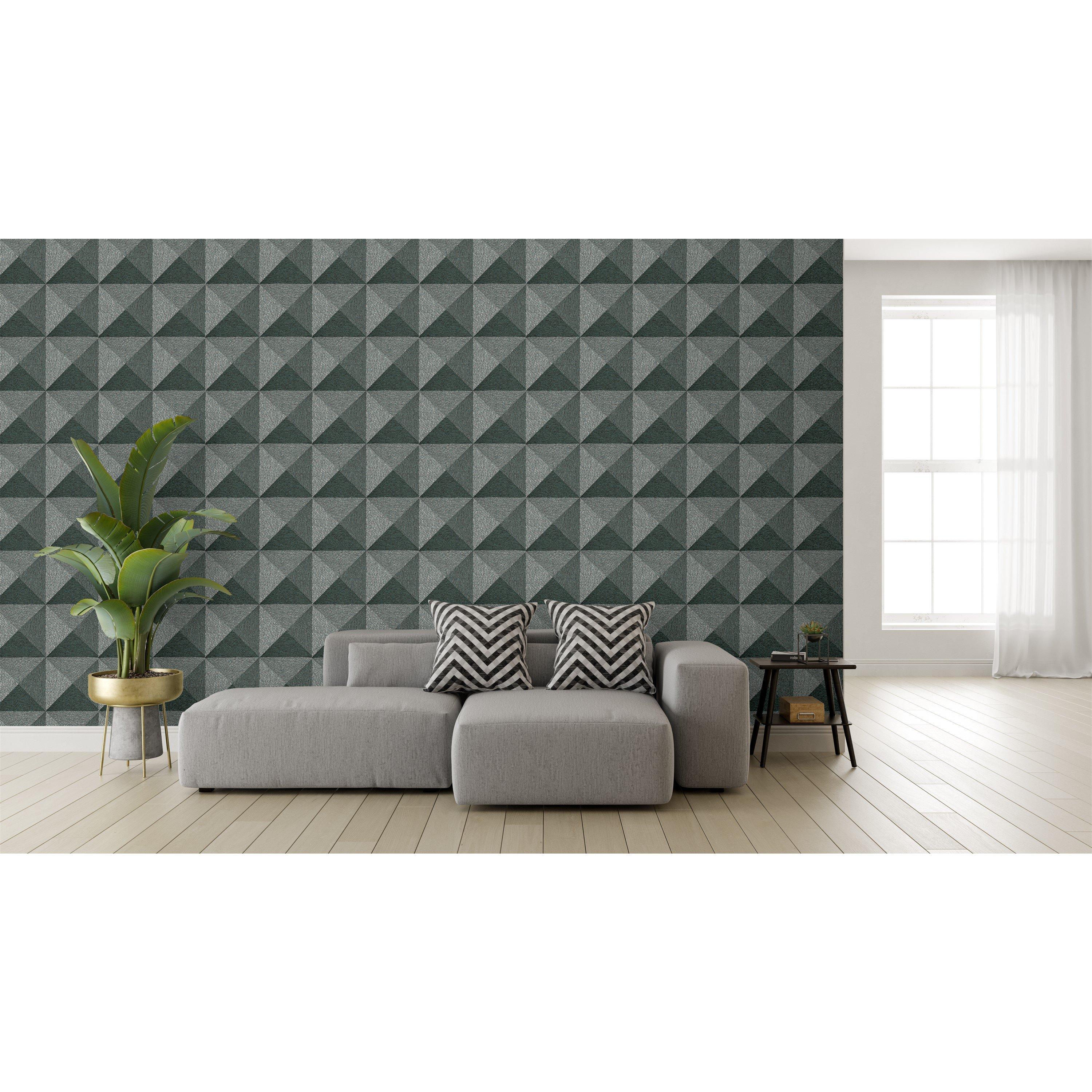 Green - Design ID - DID Weaved Cube Green Wallpaper - 3