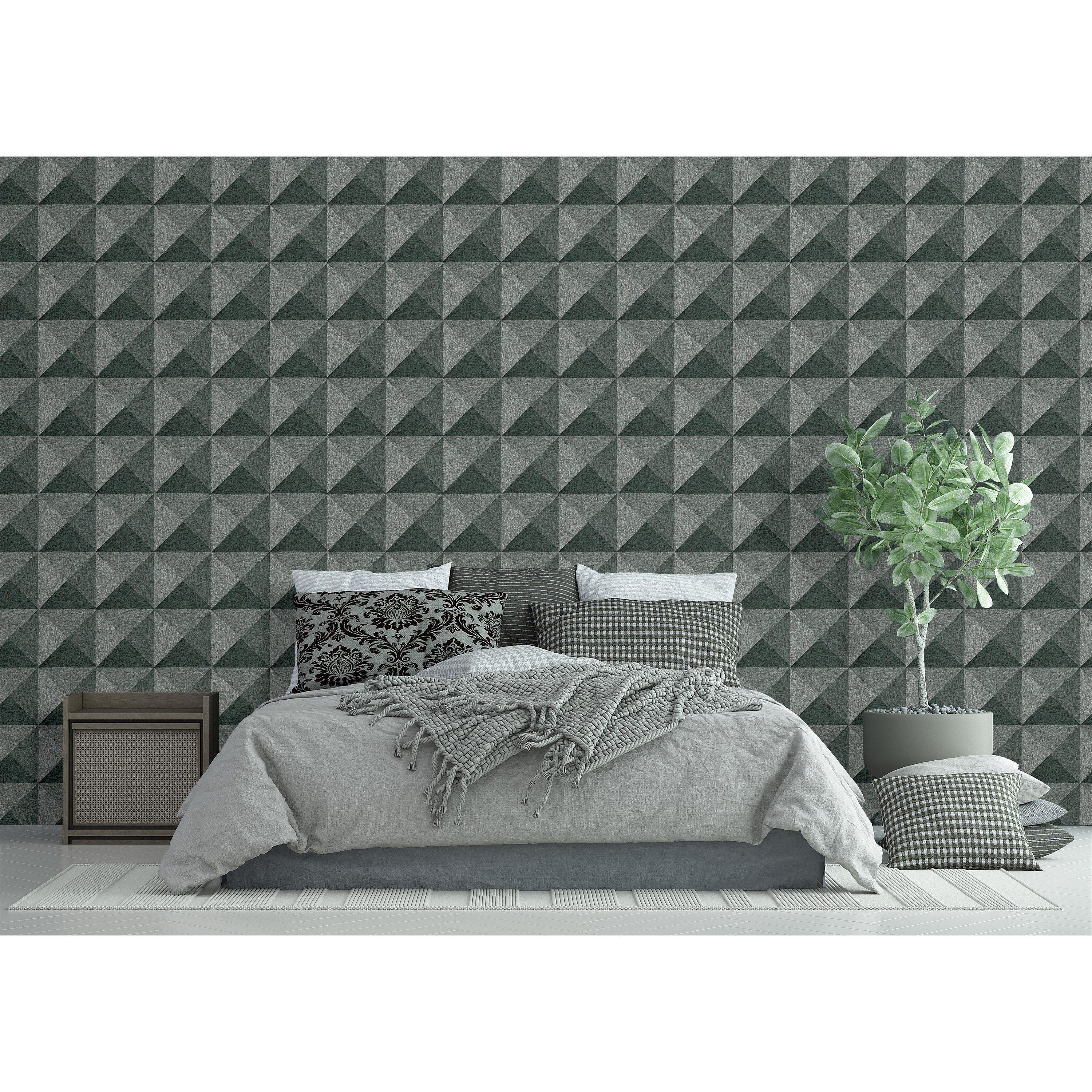 Green - Design ID - DID Weaved Cube Green Wallpaper - 5