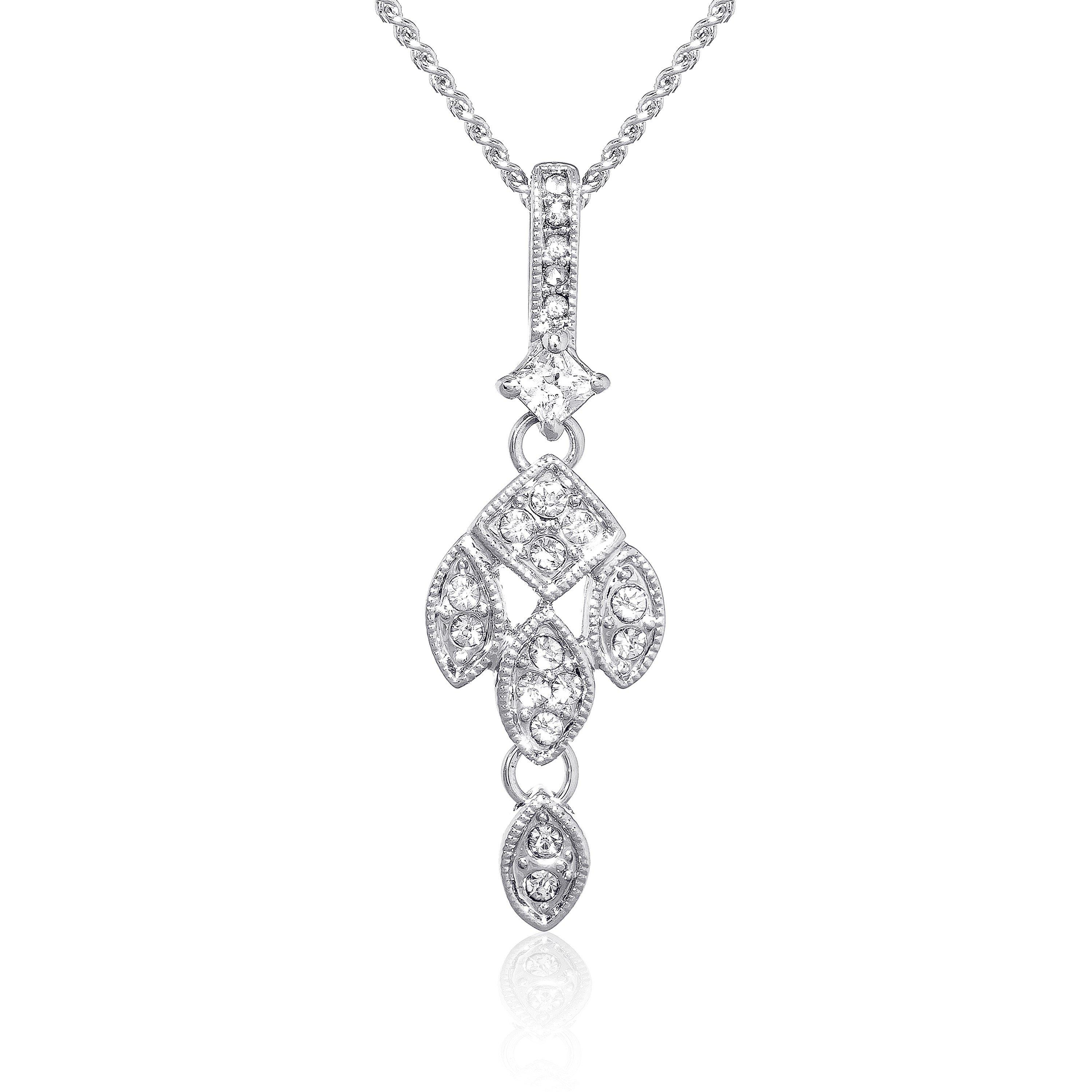 Espree Women's Elite Fashion Crystal Pendant - Silver