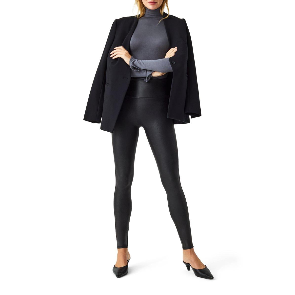 Black - Spanx - SPANXshape™ Faux Leather Leggings - 4