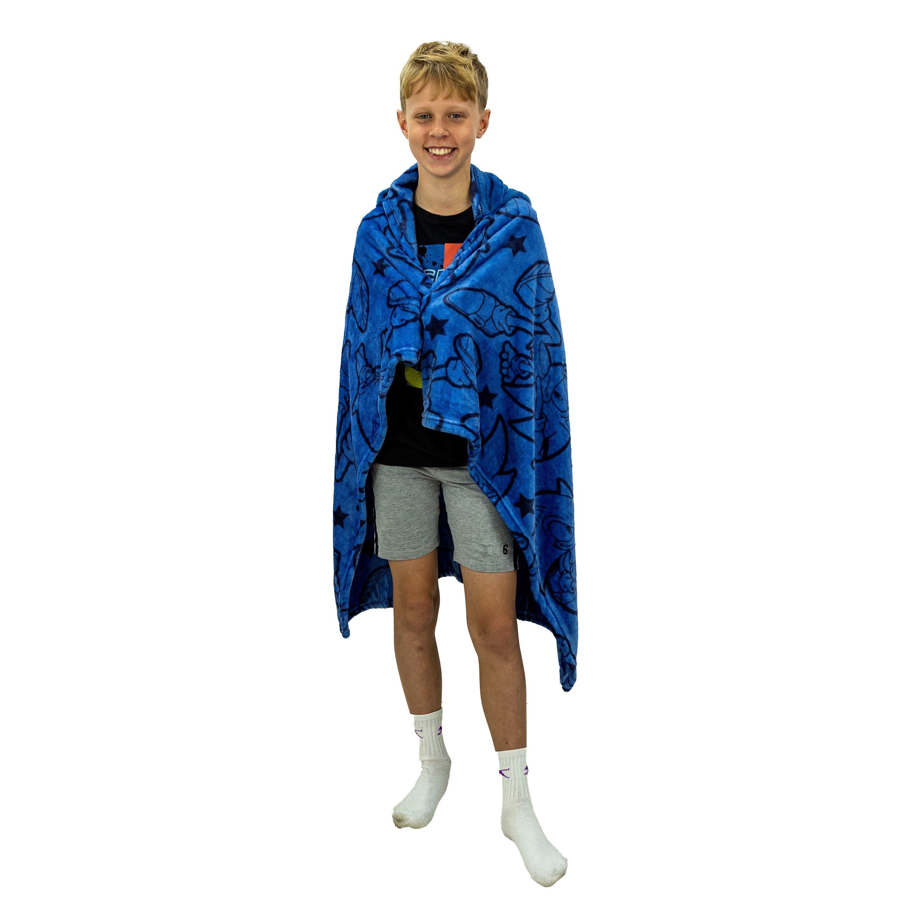 Multi - Sonic - Sonic Grin Hooded Fleece Blanket - 3