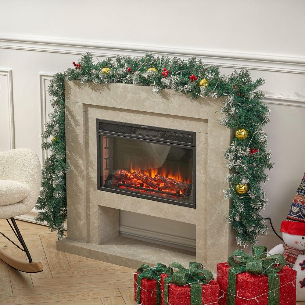 Green - LIFE IDEAS - 270cm Pre-Lit Christmas Garland - 2