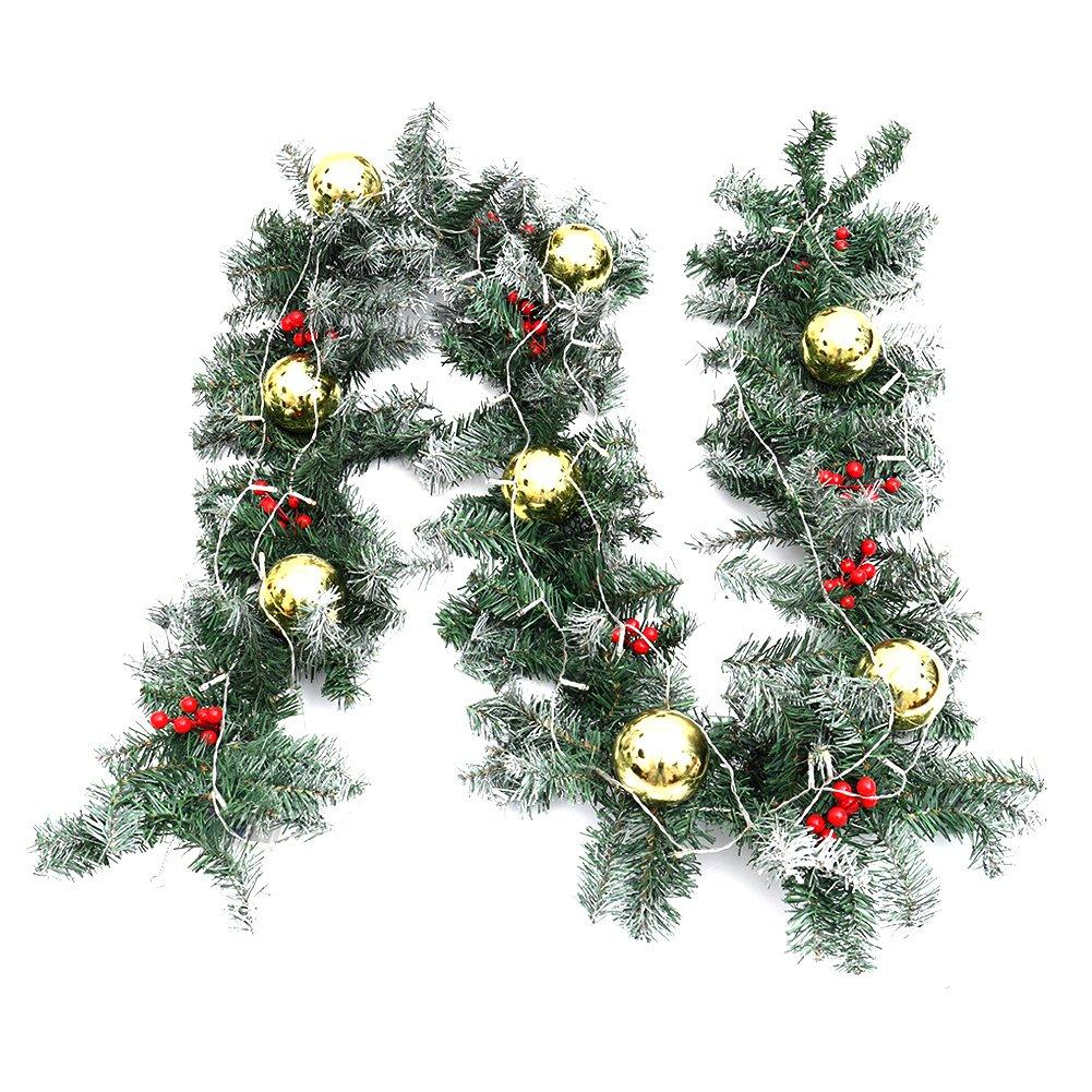 Green - LIFE IDEAS - 270cm Pre-Lit Christmas Garland - 5