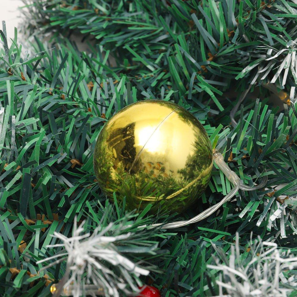 Green - LIFE IDEAS - 270cm Pre-Lit Christmas Garland - 6