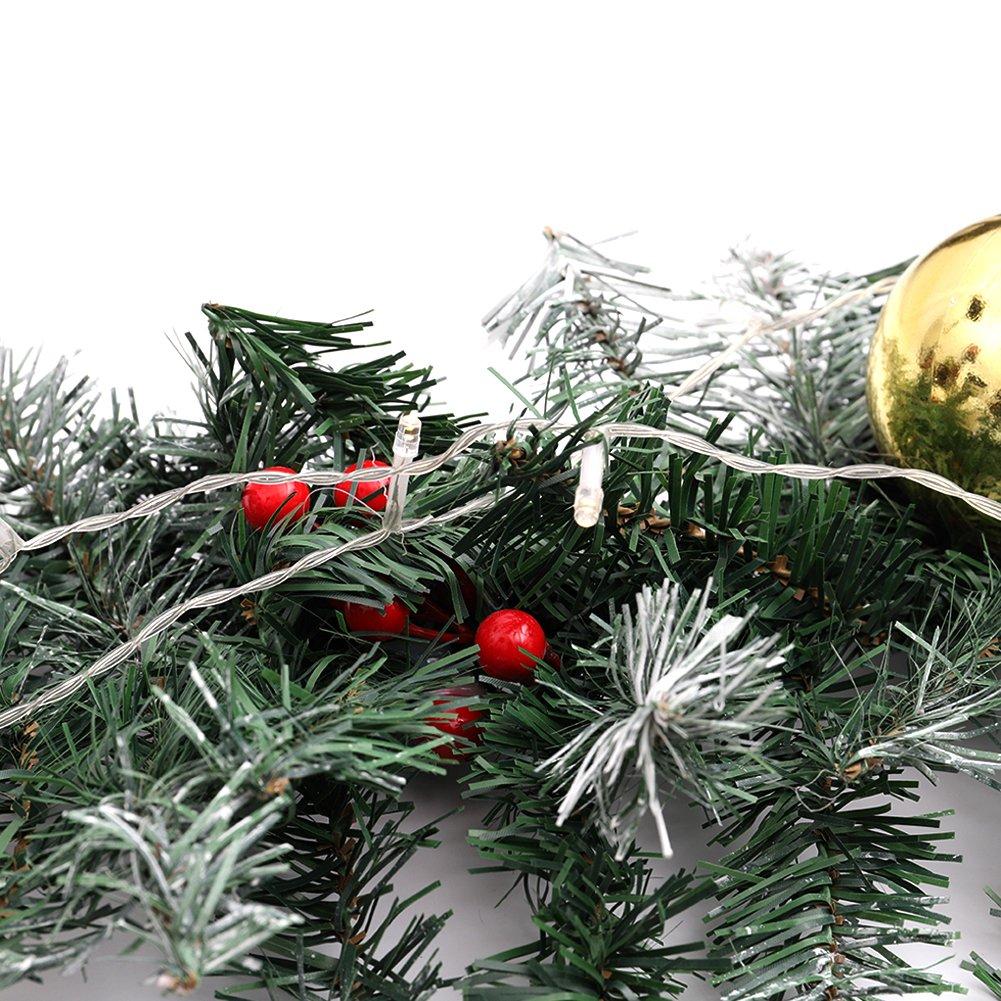 Green - LIFE IDEAS - 270cm Pre-Lit Christmas Garland - 8