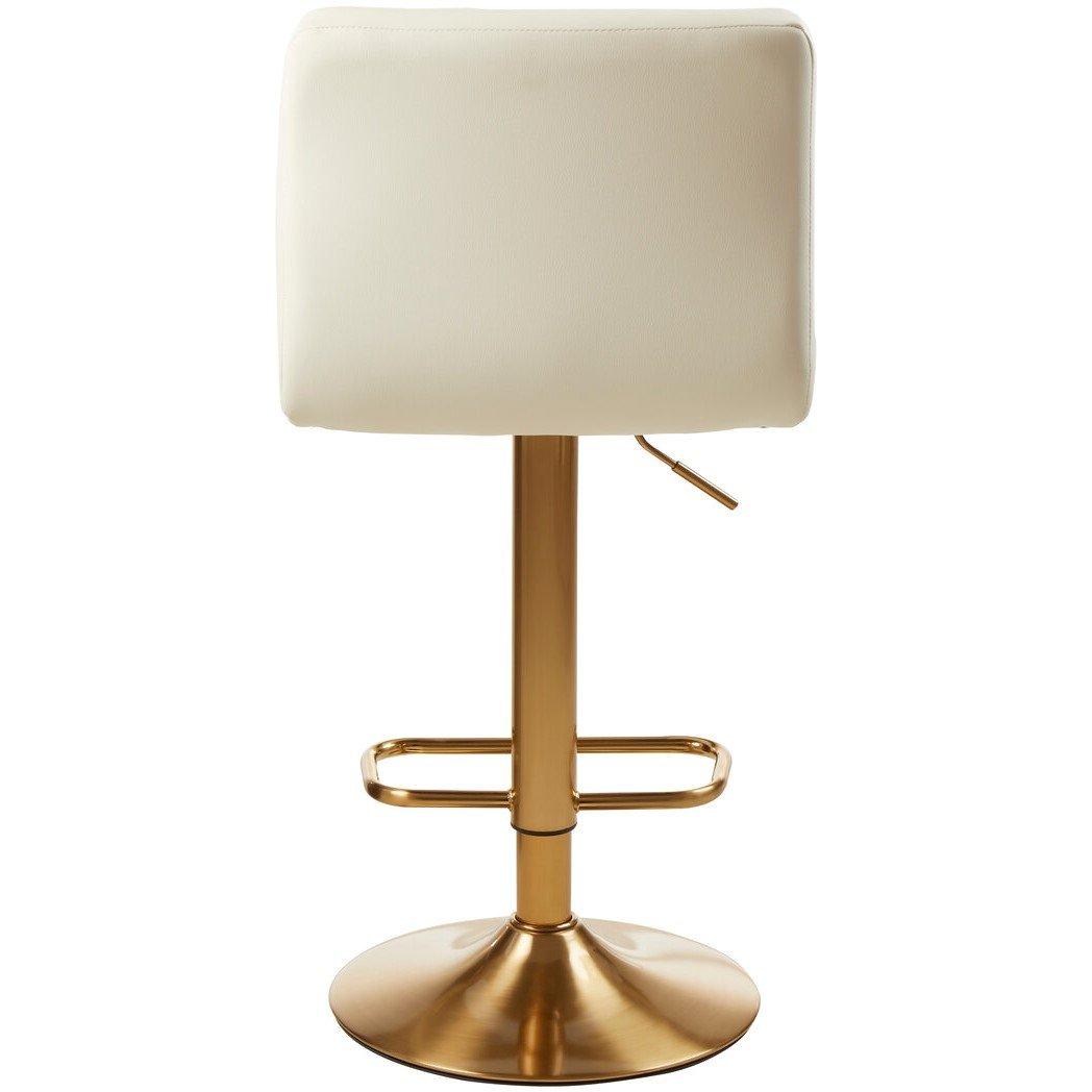 White - Interiors by Premier - Baina Gold And White Finish Bar Stool - 2