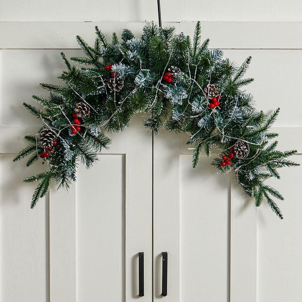 Green - LIFE IDEAS - LED Christmas Mantel Swag - 3