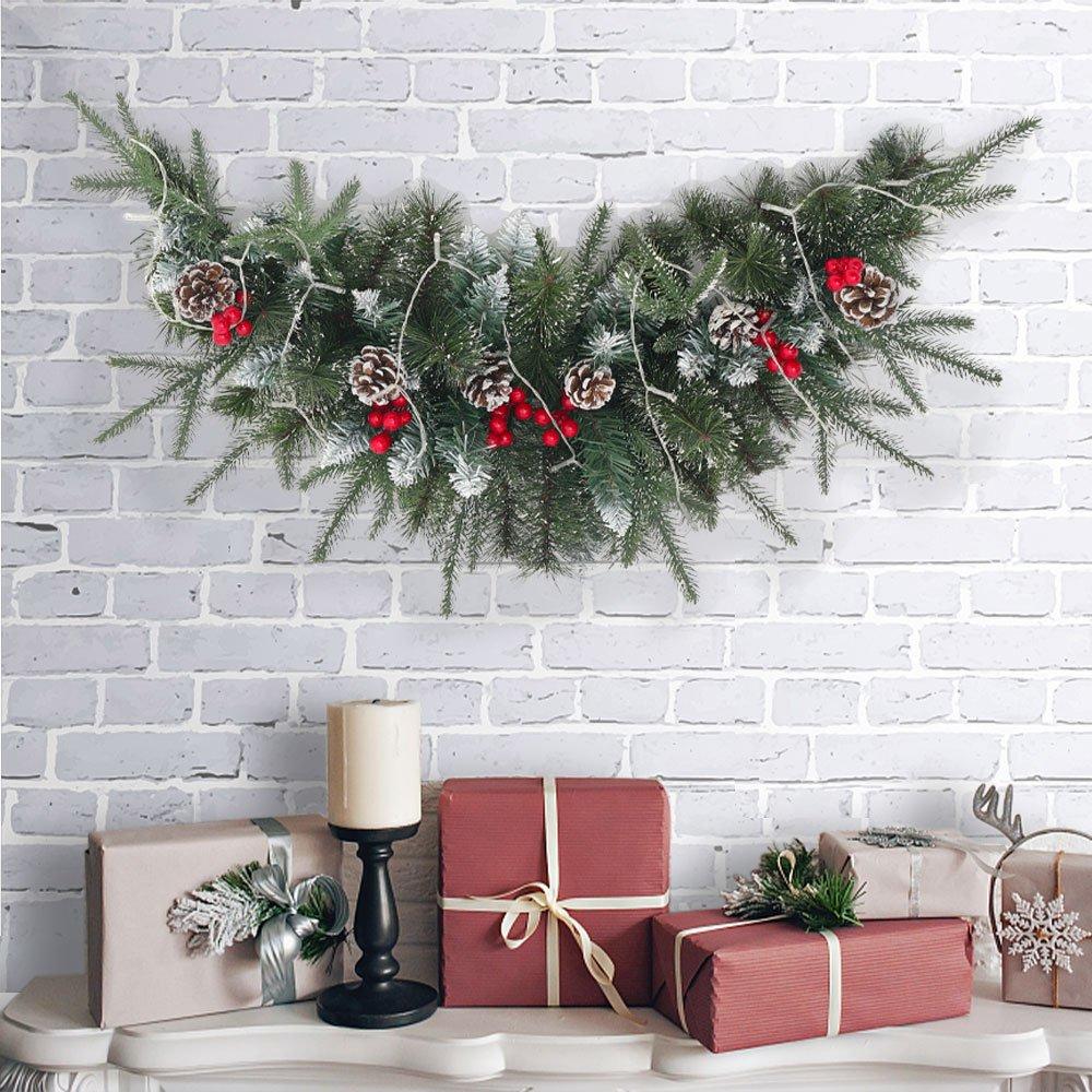 Green - LIFE IDEAS - LED Christmas Mantel Swag - 4