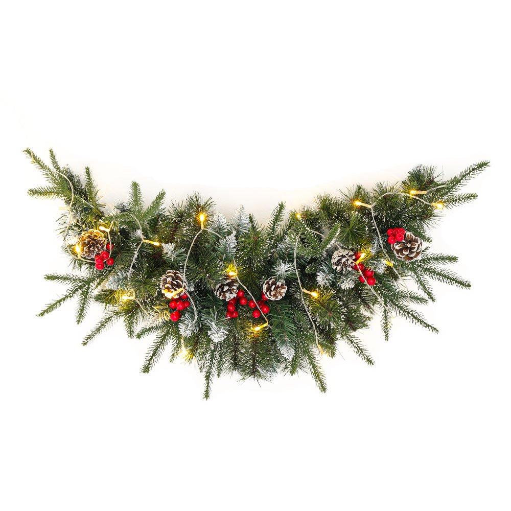 Green - LIFE IDEAS - LED Christmas Mantel Swag - 5