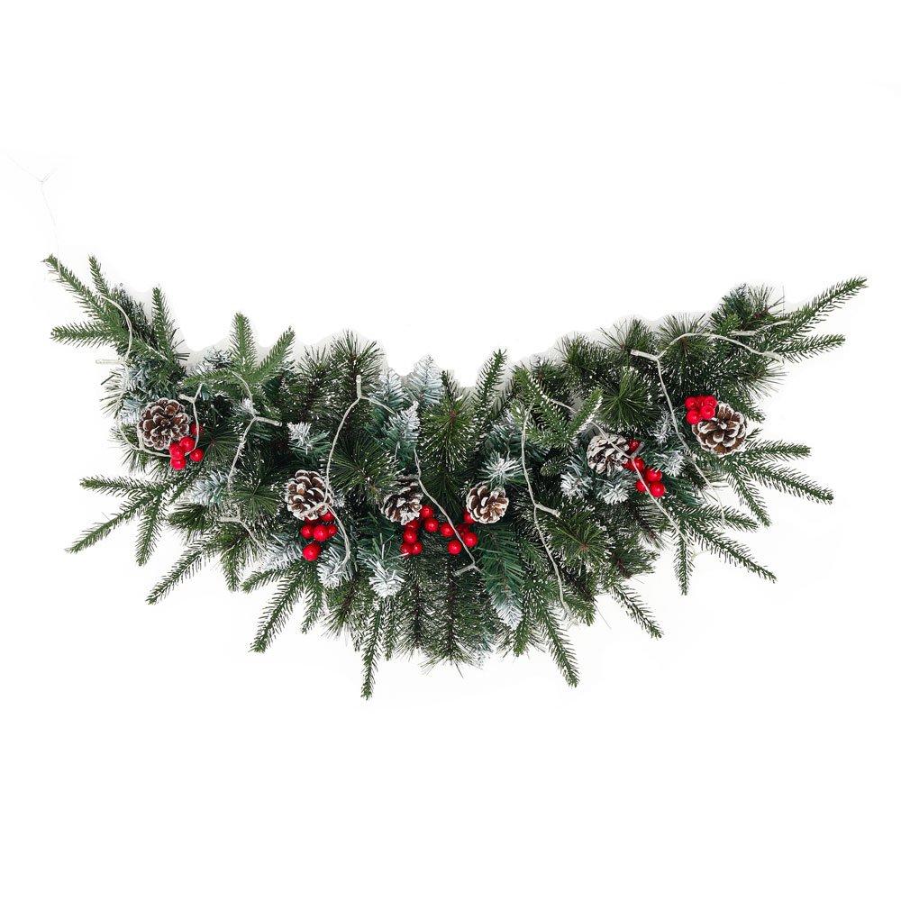 Green - LIFE IDEAS - LED Christmas Mantel Swag - 6