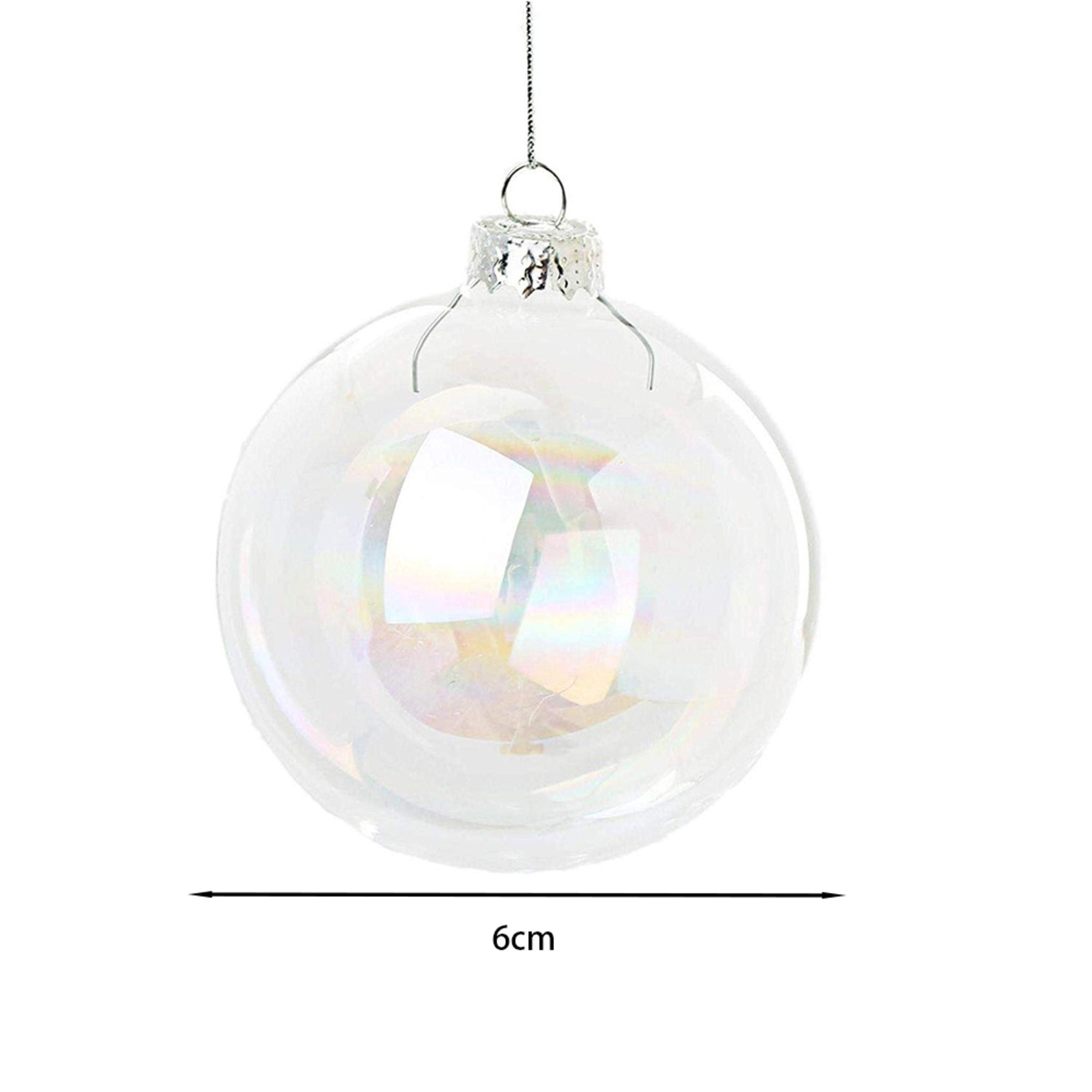 Clear - LIFE IDEAS - Rainbow Glass Christmas Balls, Set of 5 - 2