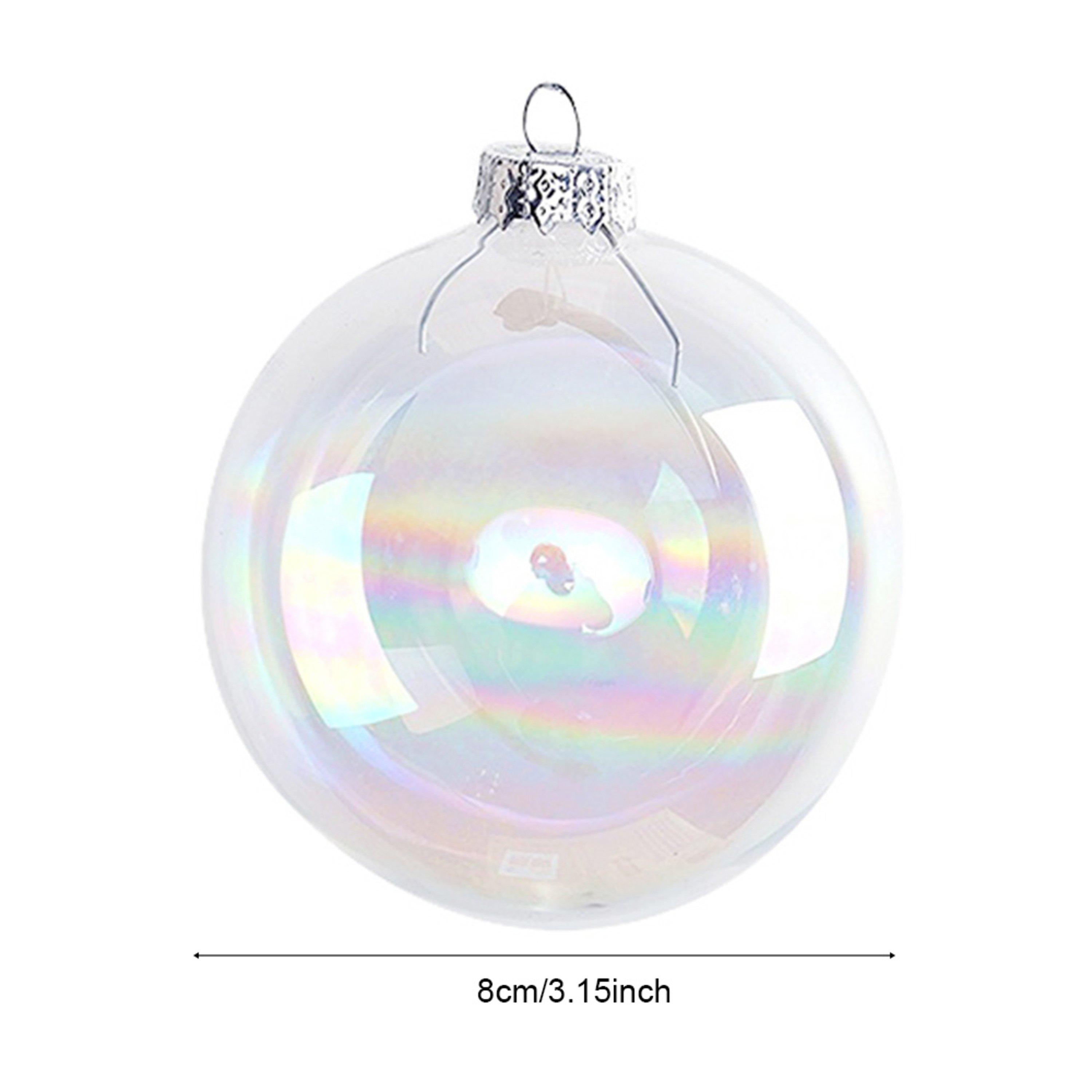 Clear - LIFE IDEAS - Rainbow Glass Christmas Balls, Set of 5 - 3