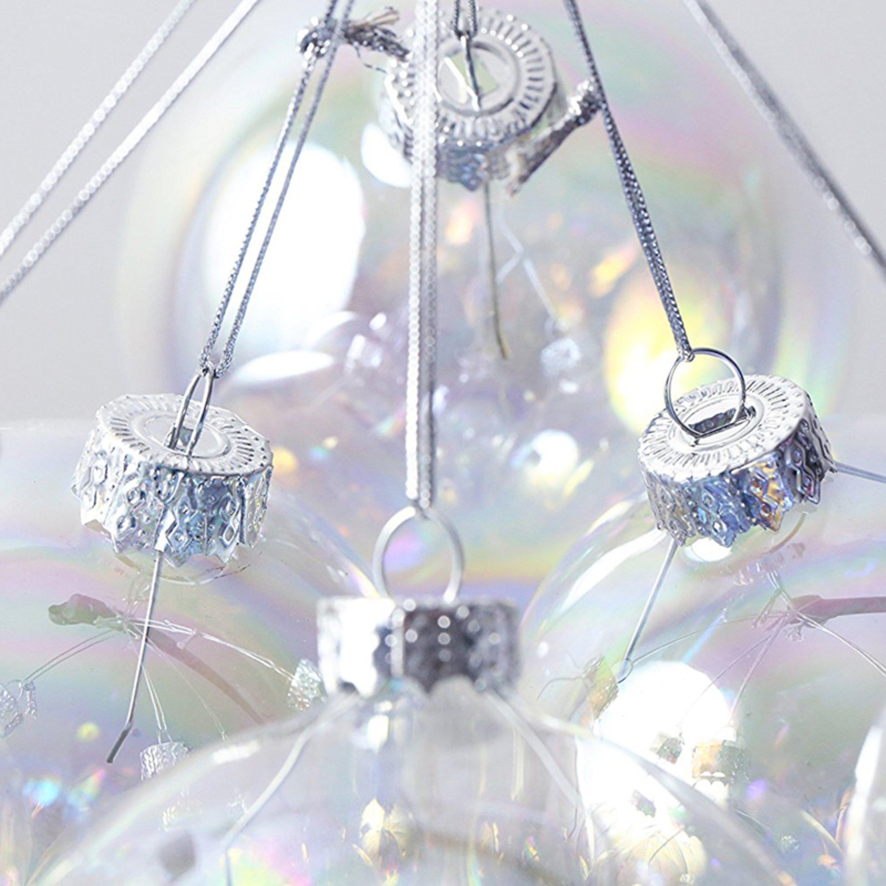 Clear - LIFE IDEAS - Rainbow Glass Christmas Balls, Set of 5 - 7