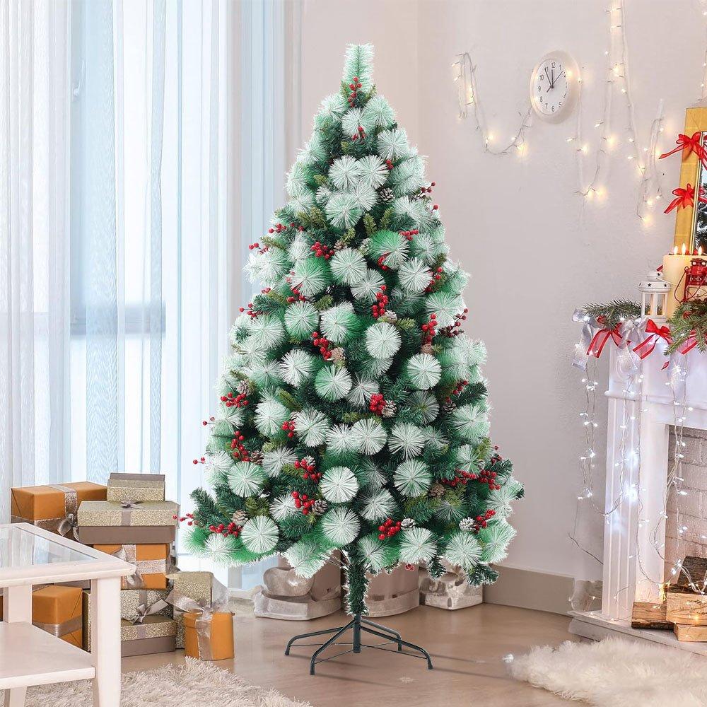 Green - LIFE IDEAS - 1.8m Flocked Artificial Christmas Tree - 10