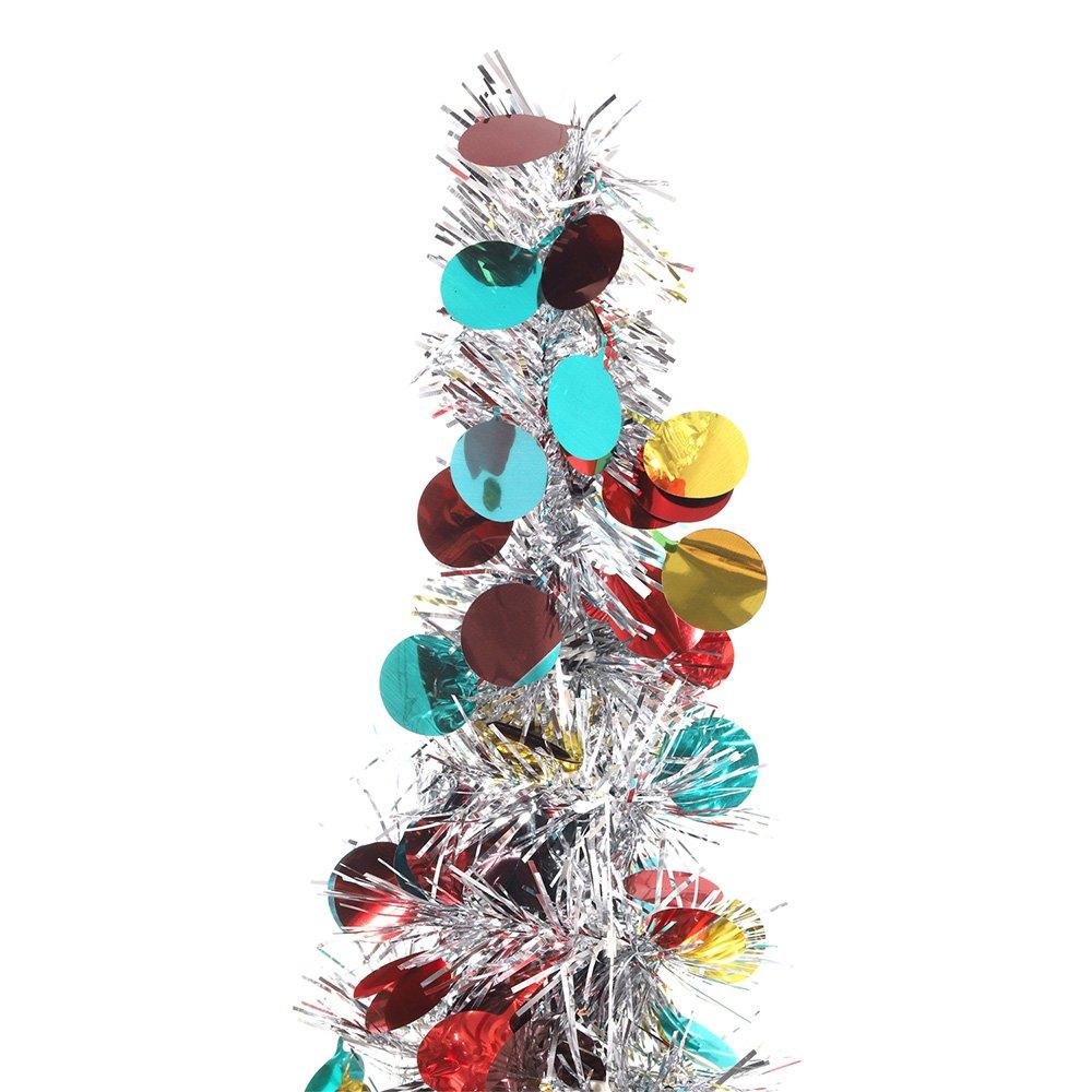 Multi - LIFE IDEAS - 150cm Multi-Colour Tinsel Christmas Tree - 4