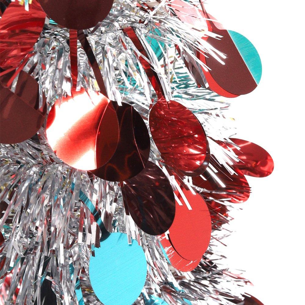 Multi - LIFE IDEAS - 150cm Multi-Colour Tinsel Christmas Tree - 7