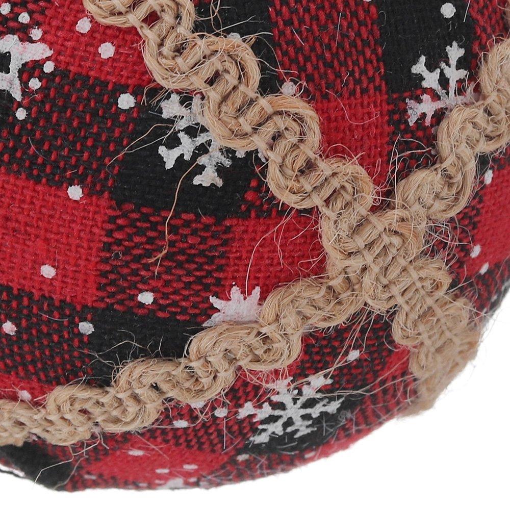 White And Red - LIFE IDEAS - 9-Piece Fabric Christmas Tree Bauble Set - 6