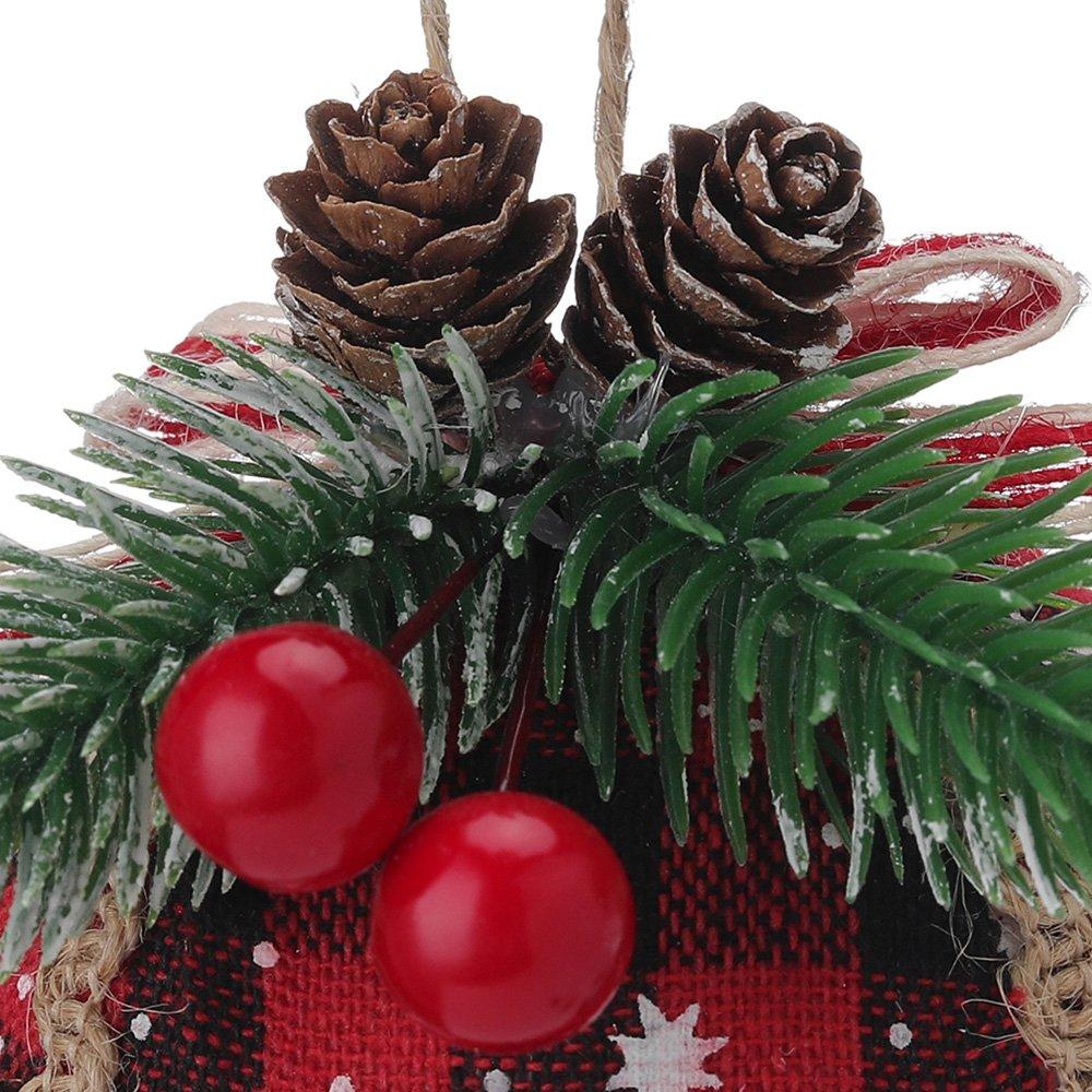White And Red - LIFE IDEAS - 9-Piece Fabric Christmas Tree Bauble Set - 7