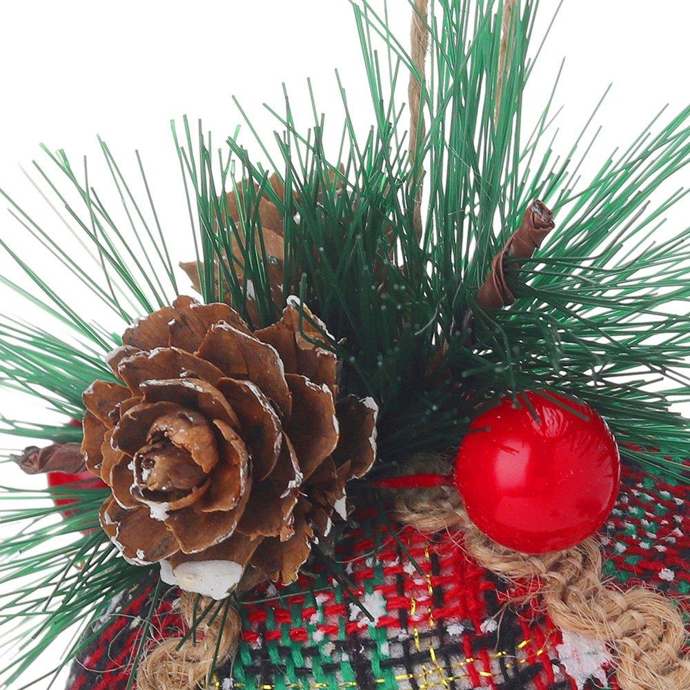 Brown And Red - LIFE IDEAS - 9-Piece Fabric Christmas Tree Bauble Set - 9