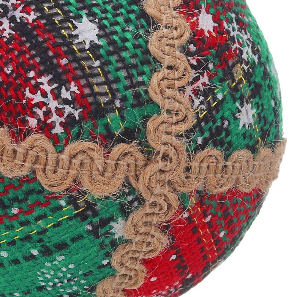 Brown And Red - LIFE IDEAS - 9-Piece Fabric Christmas Tree Bauble Set - 10