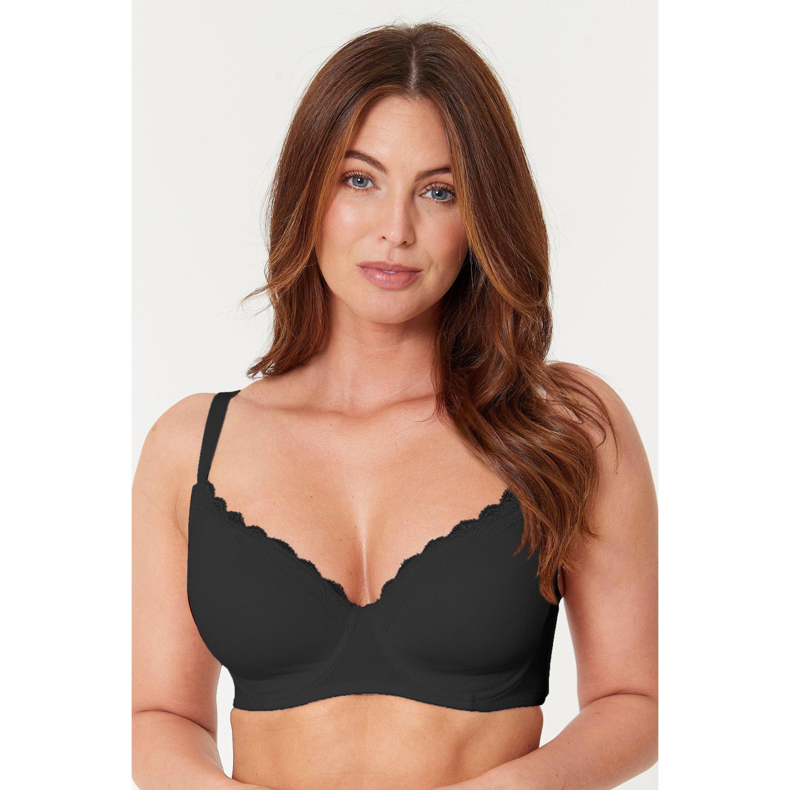 Black/White/Nud - Be You - Pack Lace Trim Cotton T-shirt Bra - 3