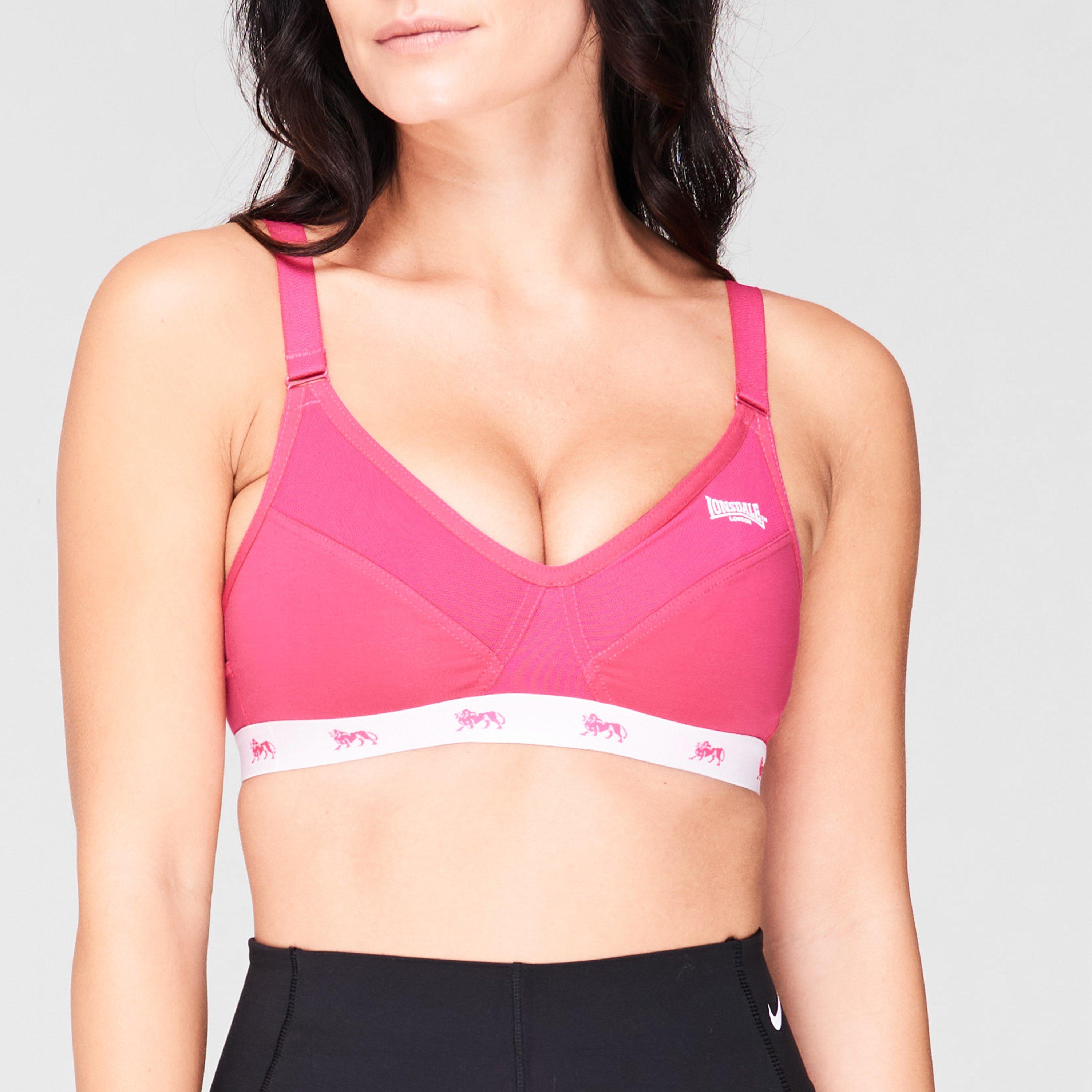 Lonsdale ~ SPORTS CROP TOP ~ pink BNWT various sizes 96% cotton