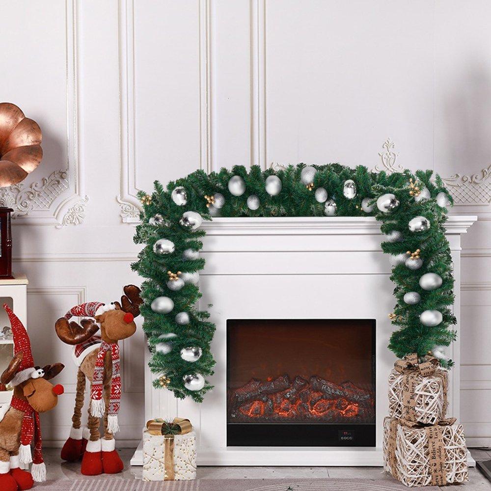 Green And Silve - LIFE IDEAS - Christmas Pine Garland 270cm - 1