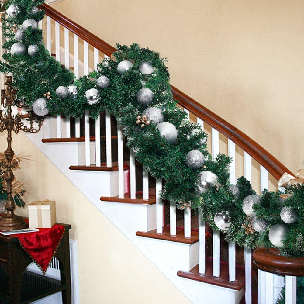 Green And Silve - LIFE IDEAS - Christmas Pine Garland 270cm - 3