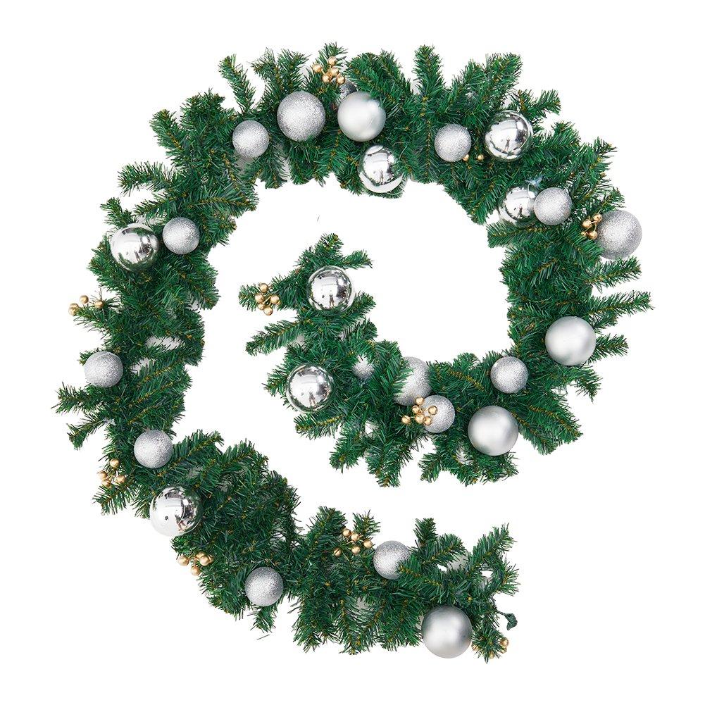 Green And Silve - LIFE IDEAS - Christmas Pine Garland 270cm - 6