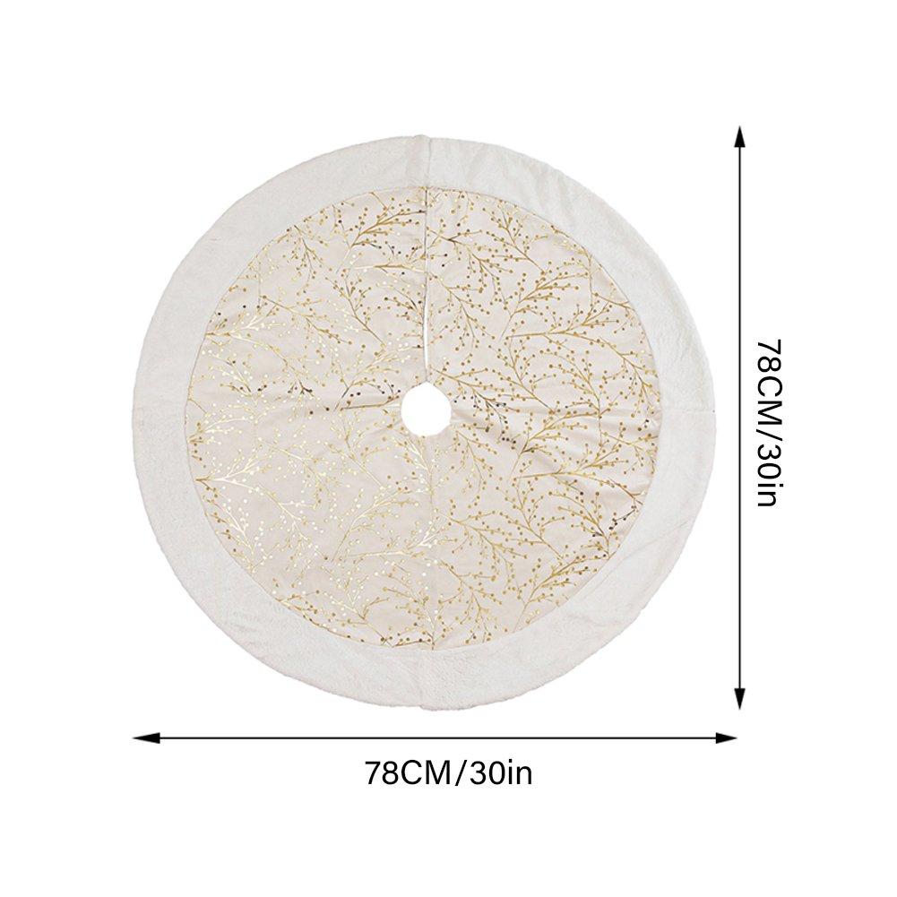 White And Gold - LIFE IDEAS - Golden Twig Plush Tree Skirt - 3
