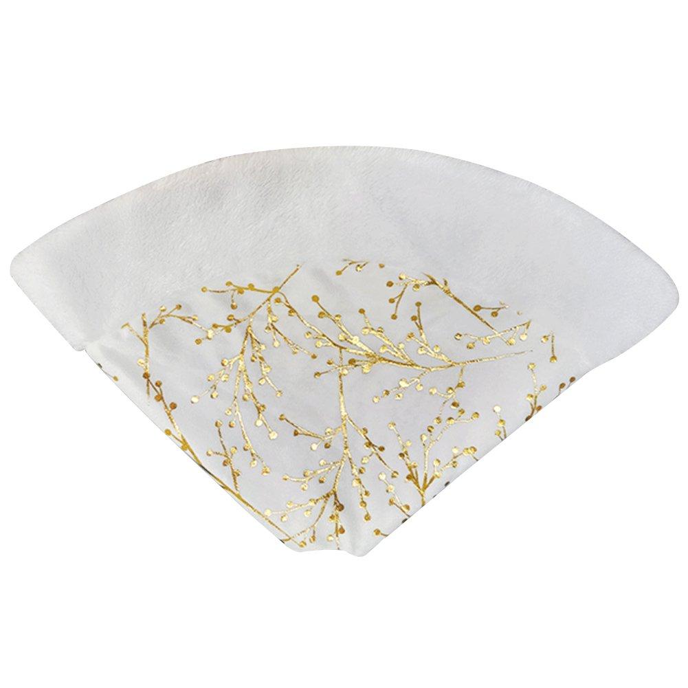 White And Gold - LIFE IDEAS - Golden Twig Plush Tree Skirt - 7