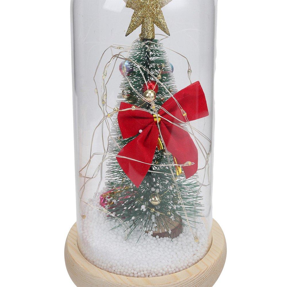 Multi - LIFE IDEAS - LED Glass Dome Christmas Tree Tabletop Decoration - 10