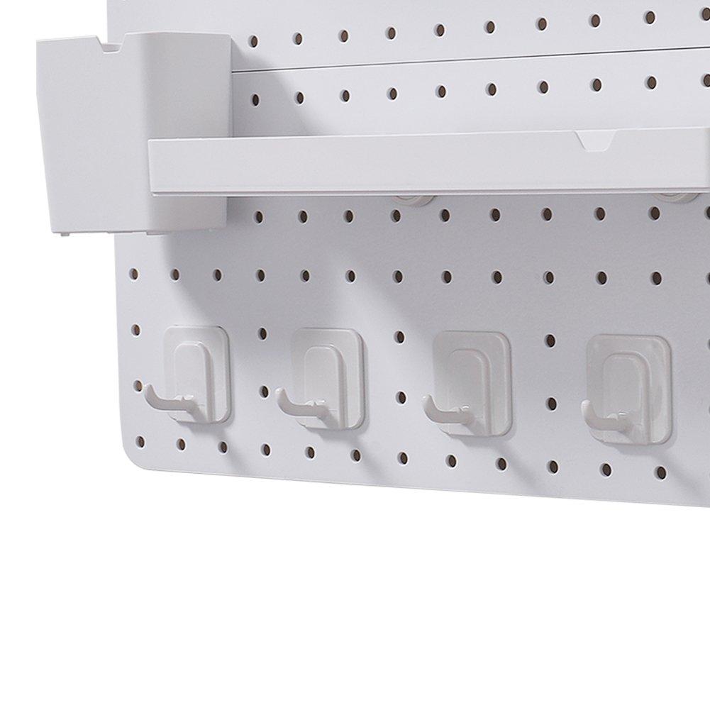 White - LIFE IDEAS - White Pegboard Wall Storage Rack - 6