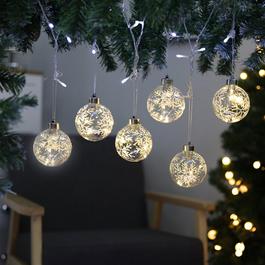 LIFE IDEAS LED Glass Snowflake Christmas Ornaments, Set of 6