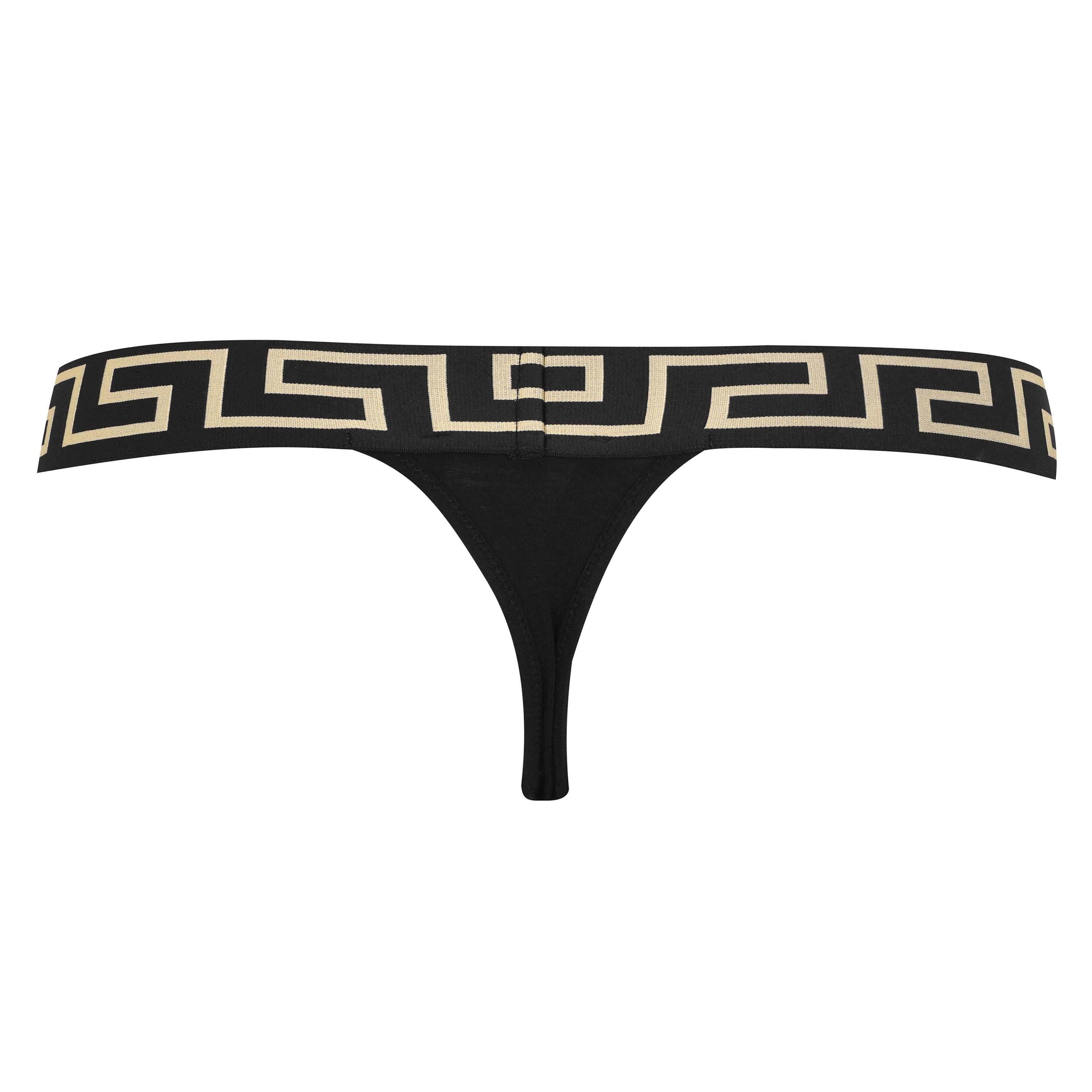 Black A1008 - Versace Icon - Greca Border Thong - 5