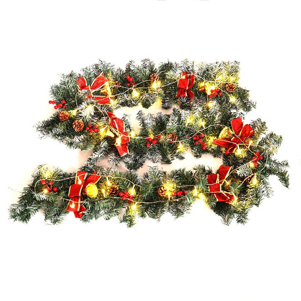 Green - LIFE IDEAS - 270cm Lighted Christmas Garland - 12