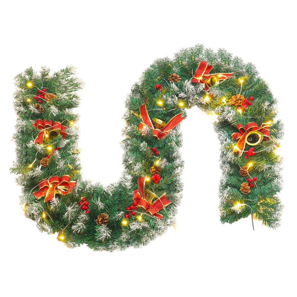 Green - LIFE IDEAS - 270cm Lighted Christmas Garland - 4