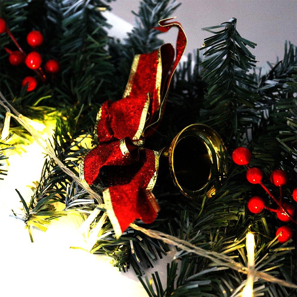 Green - LIFE IDEAS - 270cm Lighted Christmas Garland - 9