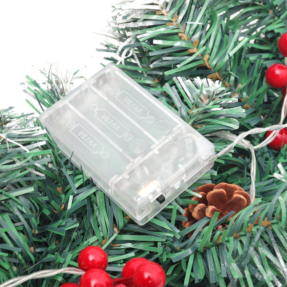 Green - LIFE IDEAS - 270cm Lighted Christmas Garland - 10