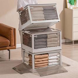 LIFE IDEAS Transparent Folding Storage Box with Wheels