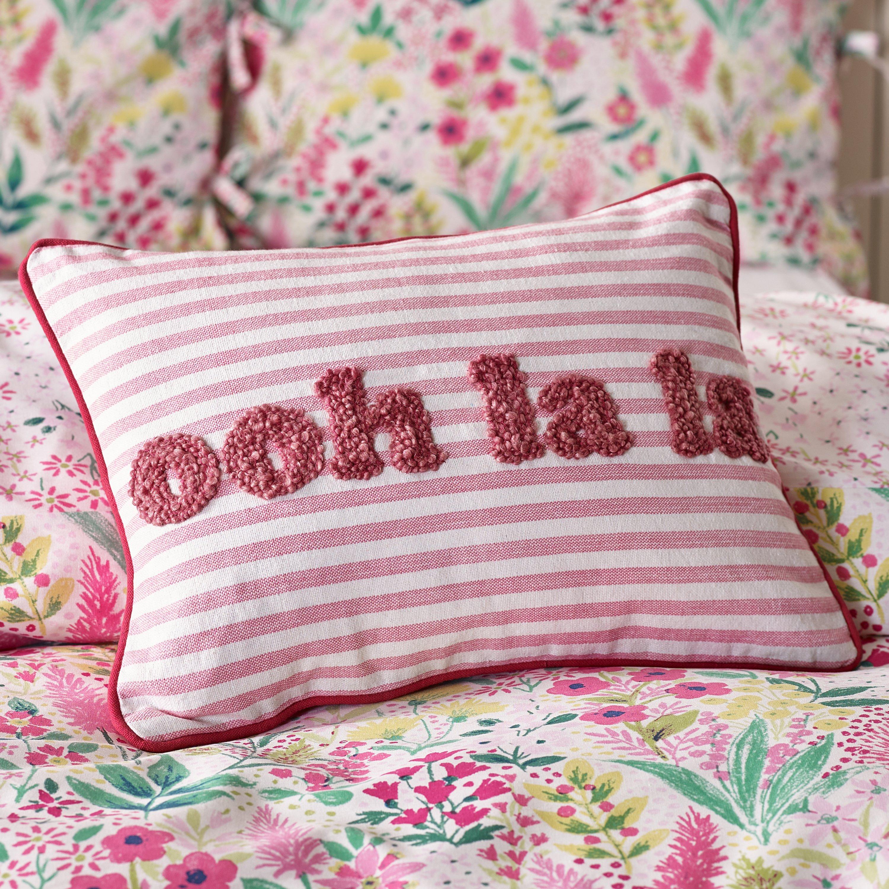 Pink - Catherine Lansfield - Oh La La Tufted Stripe Cushion - 2