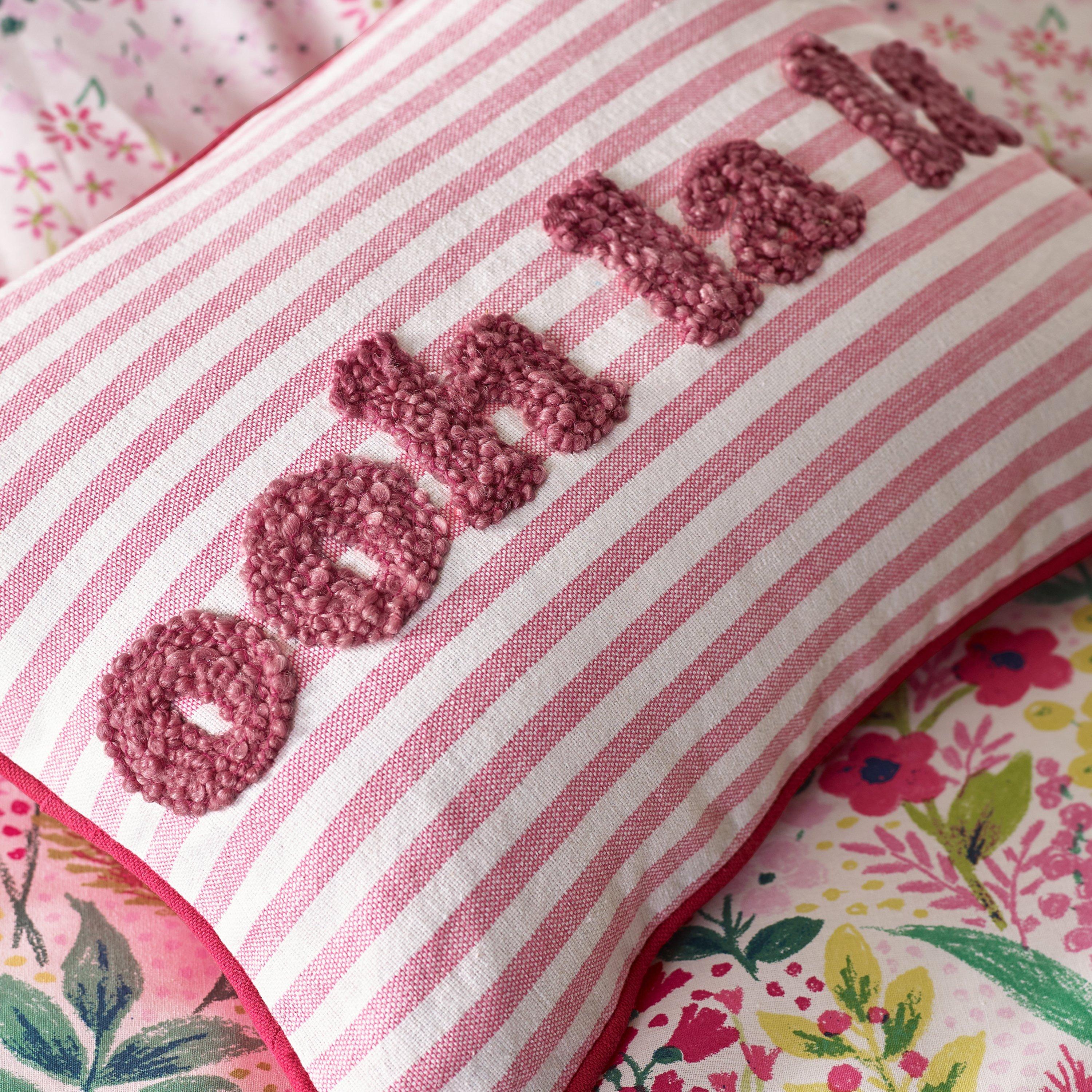 Pink - Catherine Lansfield - Oh La La Tufted Stripe Cushion - 3