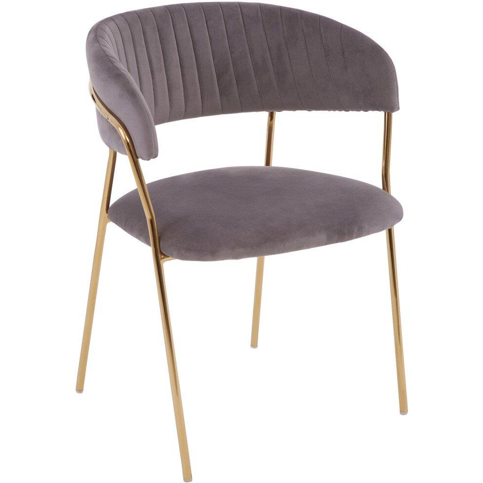 Interiors By Premier  Tamzin Mink Channel Gold Finish Dining Chair - Brown
