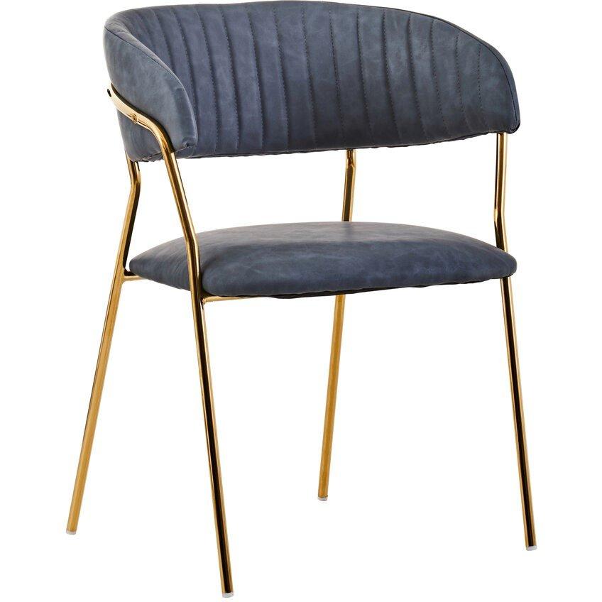 Interiors By Premier  Tamzin Dark Faux Leather Dining Chair Grey