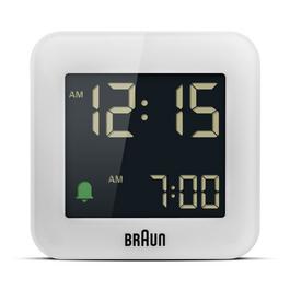 Braun Digital Travel Alarm Clock with Snooze - White