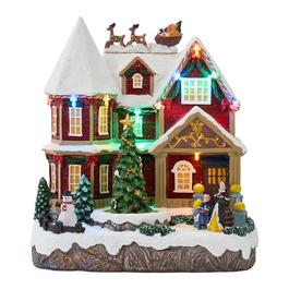 LIFE IDEAS Christmas Xmas House Music Box Ornaments